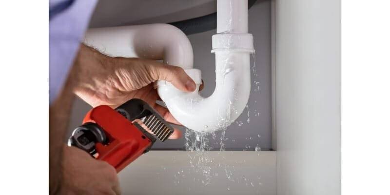 Pipe leak under kitchen sink